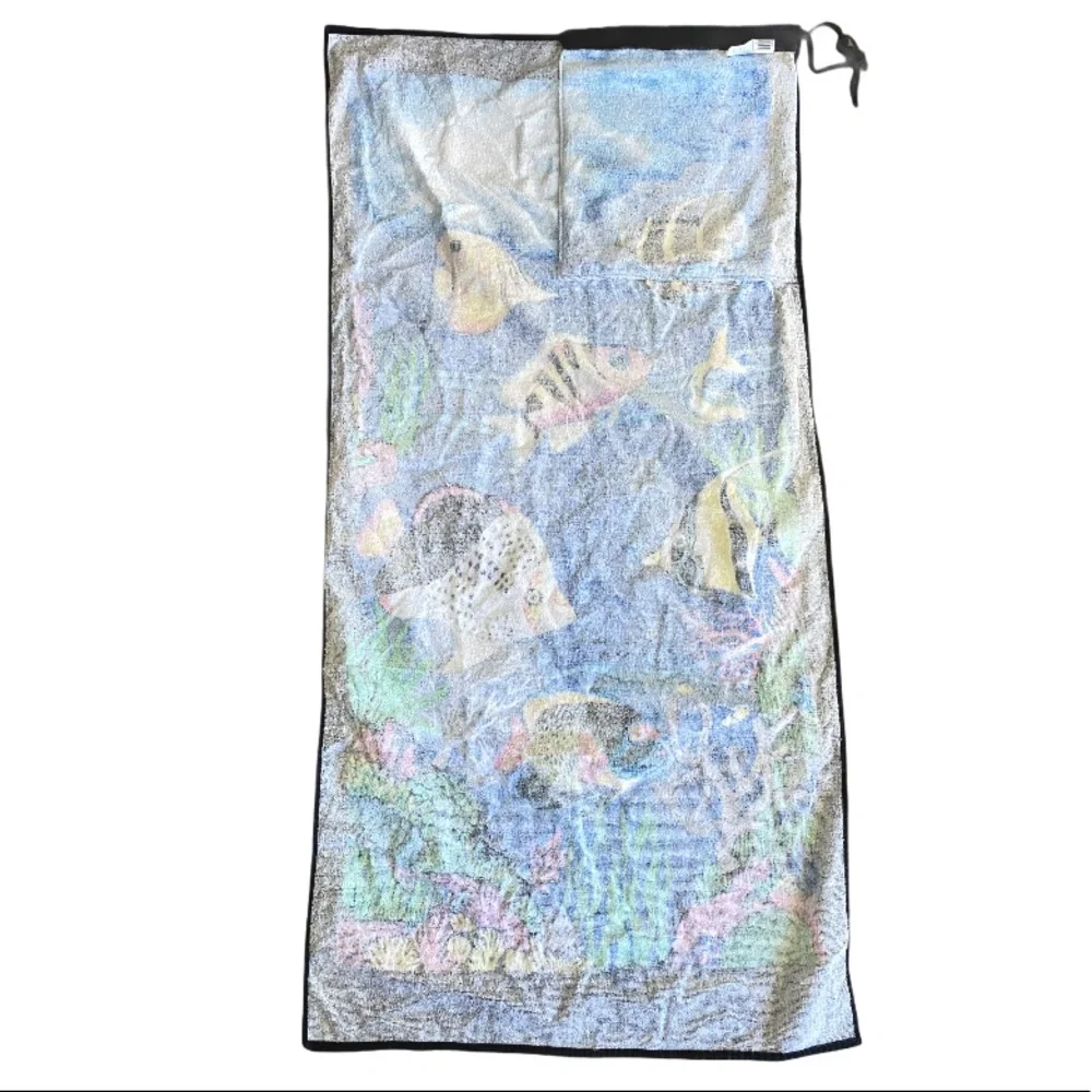 vtg Hilasal Jumbo Jewel Fish Beach Towel